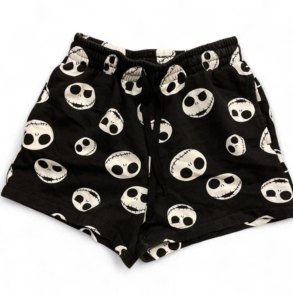 Flannel Black and white Nightmare Before Christmas shorts women XXS
